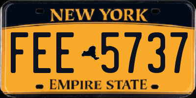 NY license plate FEE5737