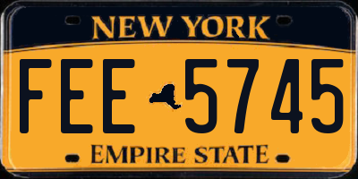NY license plate FEE5745