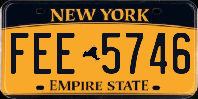 NY license plate FEE5746