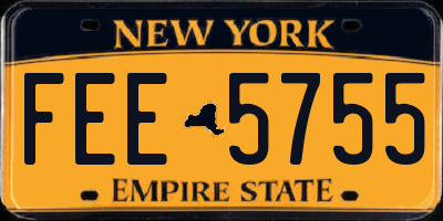 NY license plate FEE5755