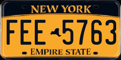 NY license plate FEE5763