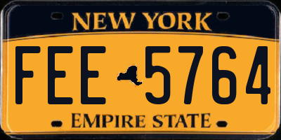 NY license plate FEE5764