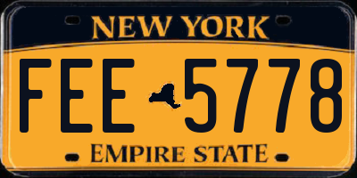 NY license plate FEE5778
