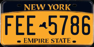 NY license plate FEE5786