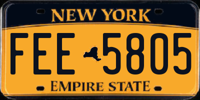NY license plate FEE5805