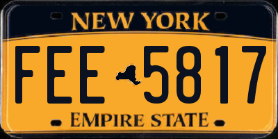 NY license plate FEE5817