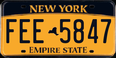 NY license plate FEE5847