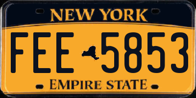 NY license plate FEE5853