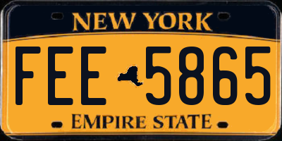 NY license plate FEE5865
