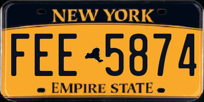 NY license plate FEE5874