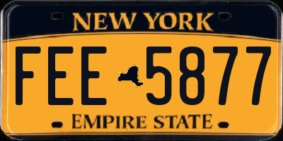 NY license plate FEE5877