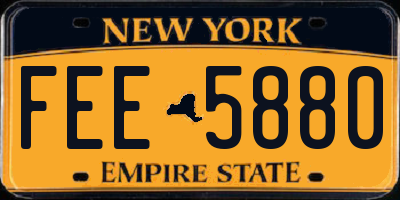 NY license plate FEE5880