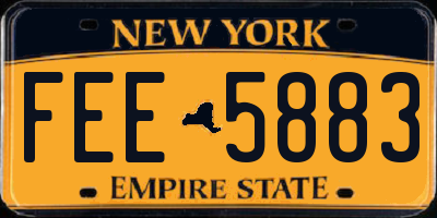 NY license plate FEE5883