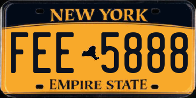 NY license plate FEE5888
