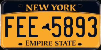 NY license plate FEE5893