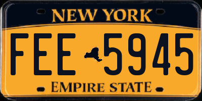 NY license plate FEE5945