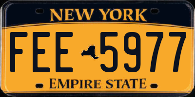 NY license plate FEE5977