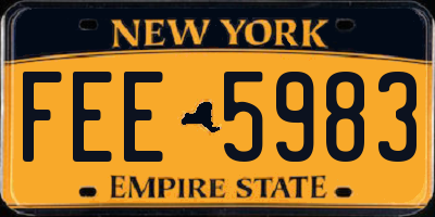 NY license plate FEE5983
