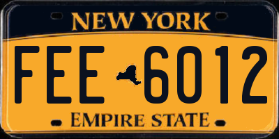 NY license plate FEE6012