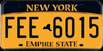 NY license plate FEE6015