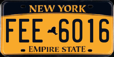NY license plate FEE6016