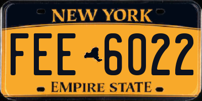 NY license plate FEE6022
