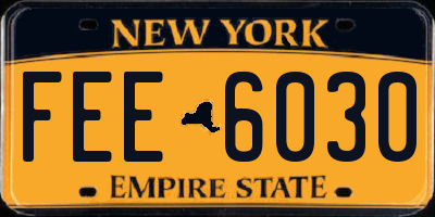 NY license plate FEE6030