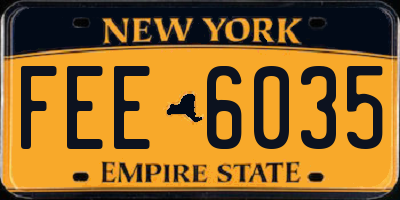 NY license plate FEE6035