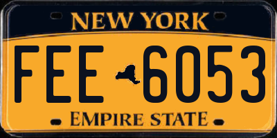 NY license plate FEE6053