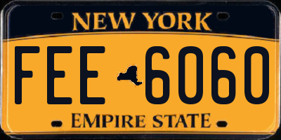 NY license plate FEE6060