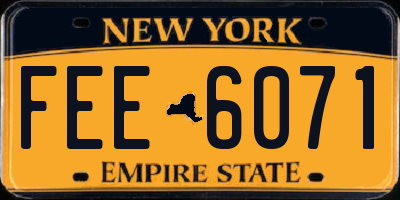 NY license plate FEE6071