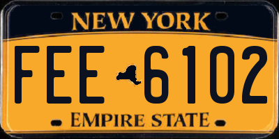 NY license plate FEE6102