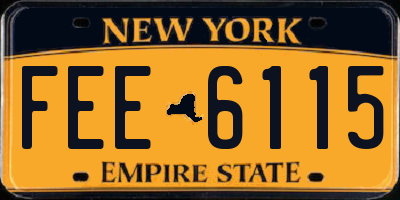 NY license plate FEE6115