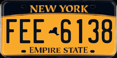 NY license plate FEE6138