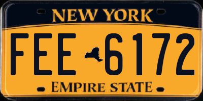 NY license plate FEE6172