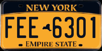 NY license plate FEE6301