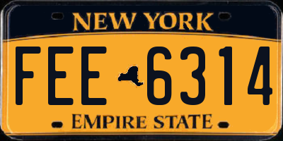 NY license plate FEE6314