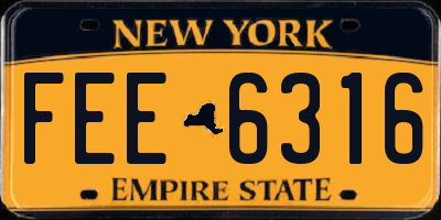NY license plate FEE6316