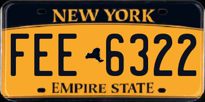NY license plate FEE6322