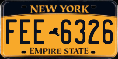 NY license plate FEE6326