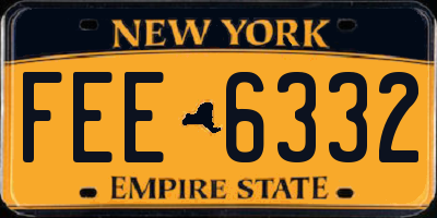 NY license plate FEE6332
