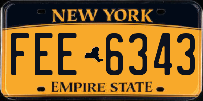 NY license plate FEE6343