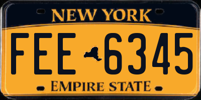 NY license plate FEE6345