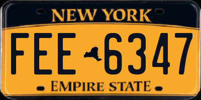 NY license plate FEE6347