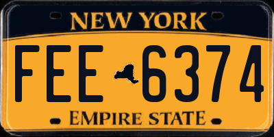 NY license plate FEE6374