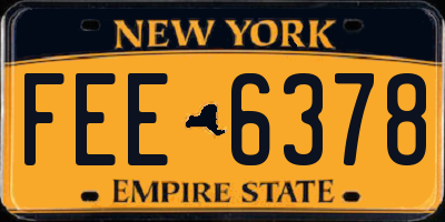 NY license plate FEE6378