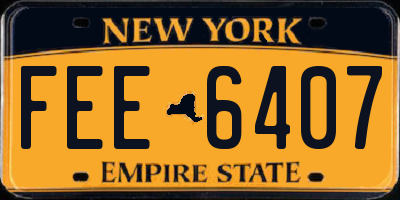 NY license plate FEE6407