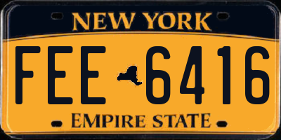 NY license plate FEE6416