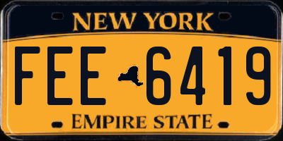 NY license plate FEE6419