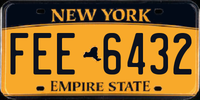 NY license plate FEE6432